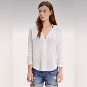 XIRENA 100% cotton gauze henley, size small. Good pre-owned condition